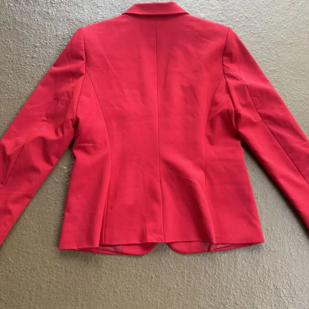 Tommy Hilfiger Women’s Red Coral Blazer Business Jacket One Button Sz 14